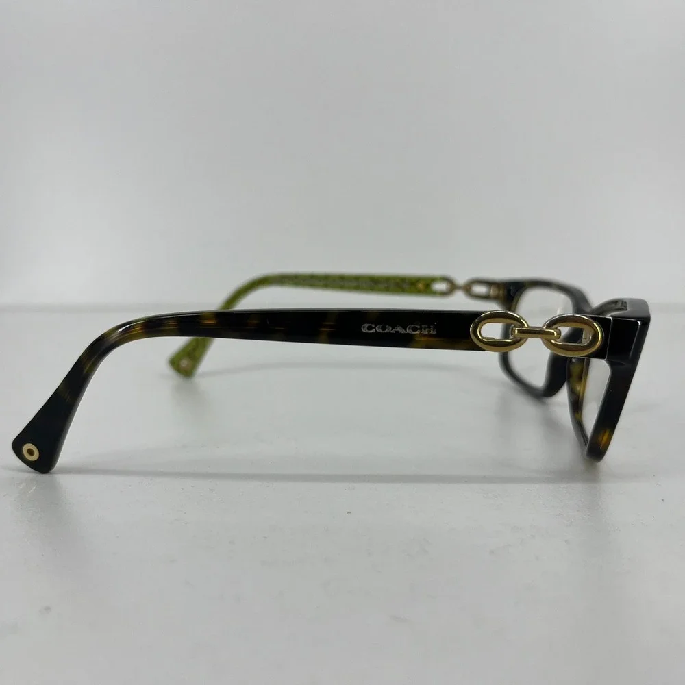 Coach HC 6052 Fannie Dark Tortoise Green Signature C Eyeglasses Frames 54-16-135